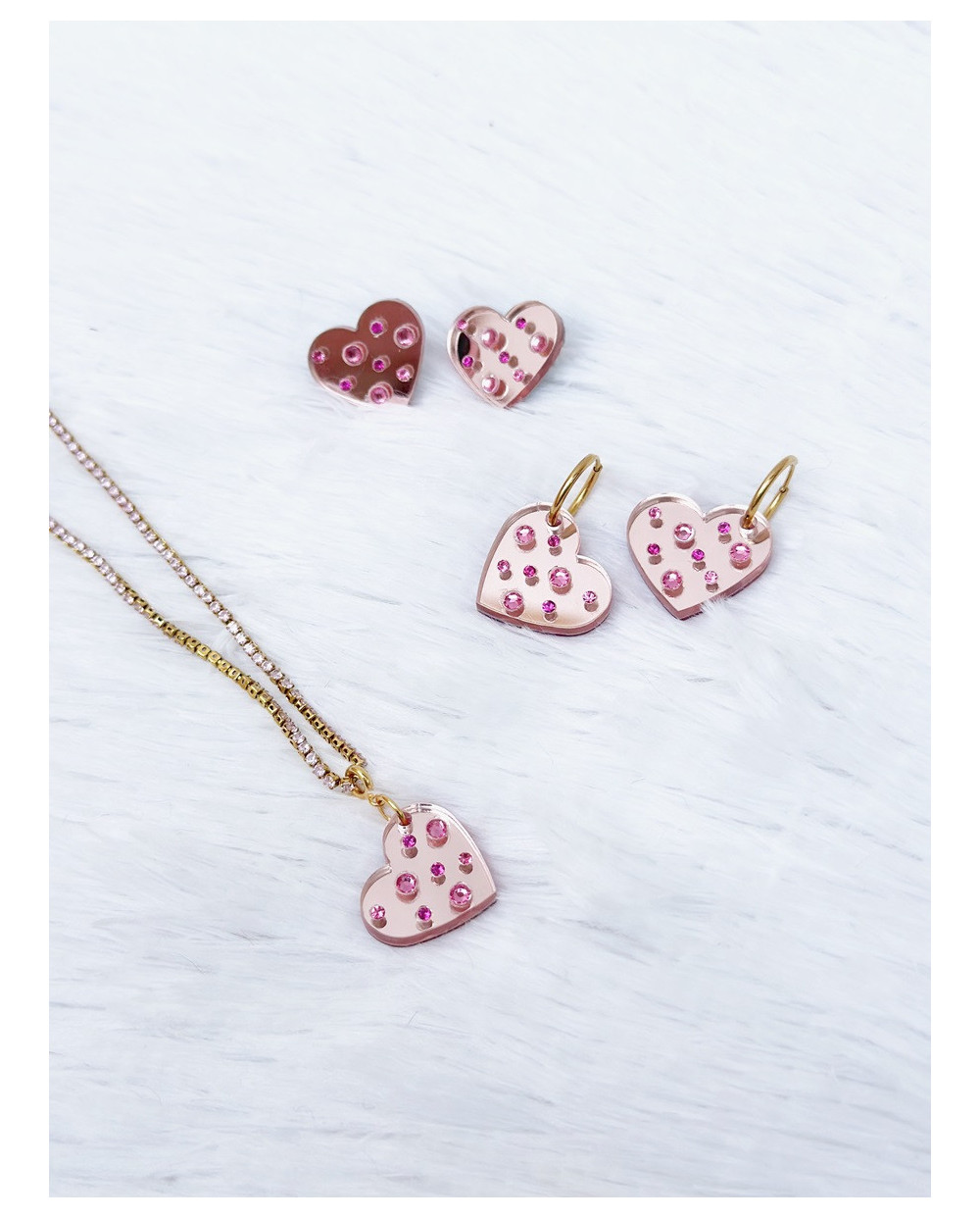 PENDIENTES CORAZÓN MULTI (POSTE)